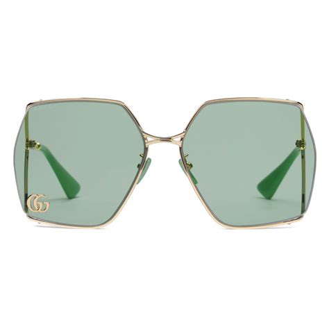 blue gucci eyeglasses with gold hardware|bee sunglasses Gucci.